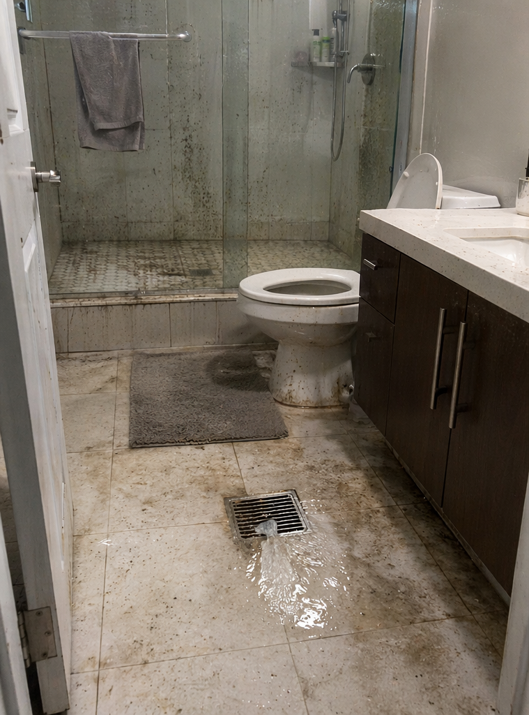 Before: Toilet Overflow Repair Oshawa